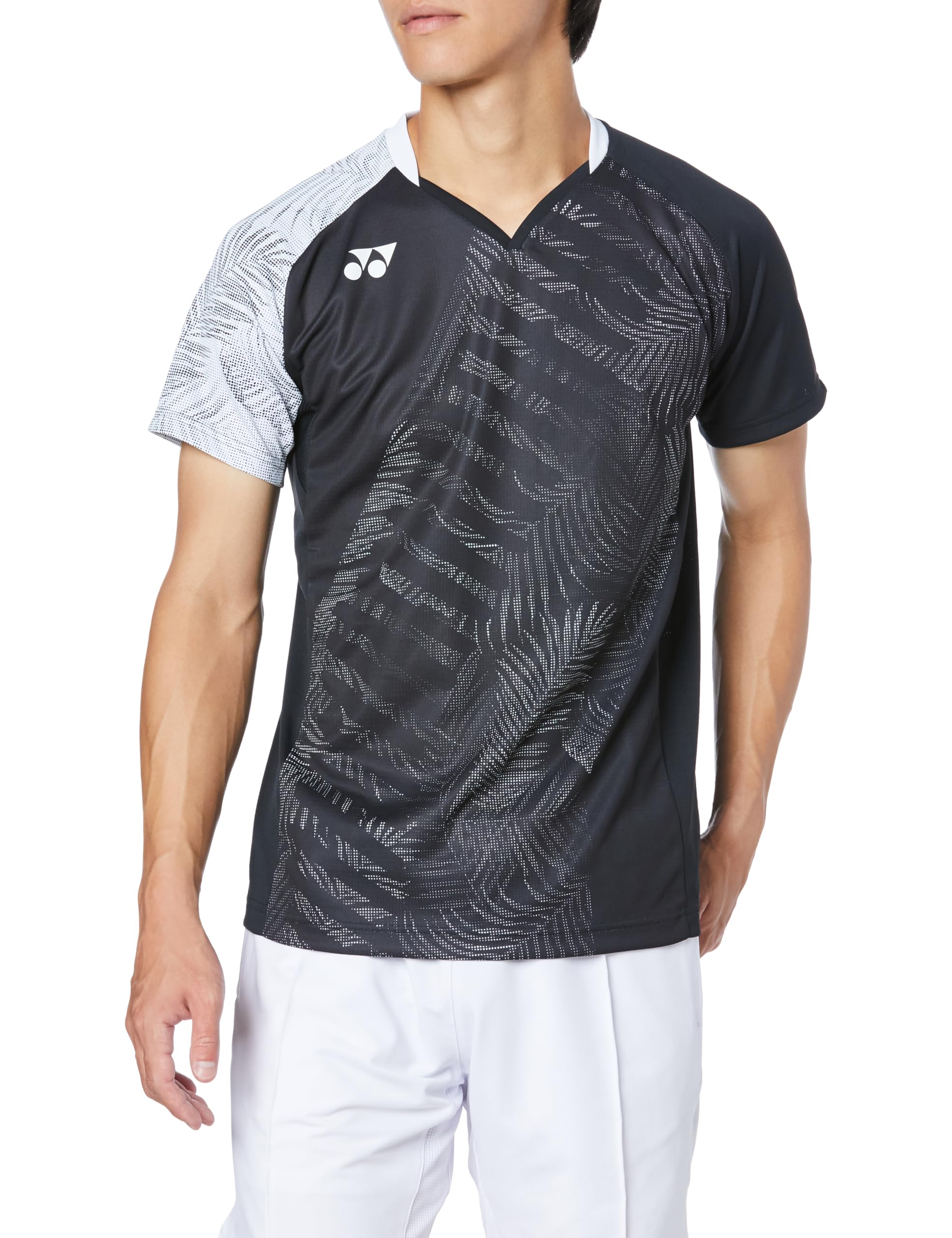 

Рубашка с коротким рукавом, игровая рубашка, черная, SS [YONEX] (Подходящий стиль) Мужской (007)