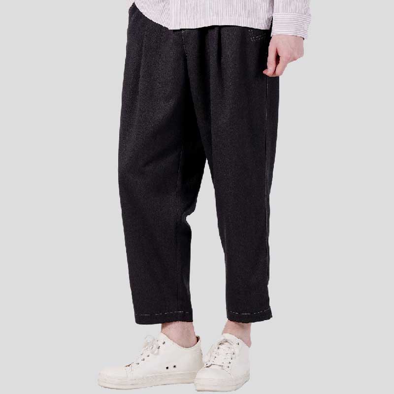 CUSTOMUS Men'S Contrast Stitch Straight Fit Elastic Waist Pants Cxs25Fwpta02 Bro