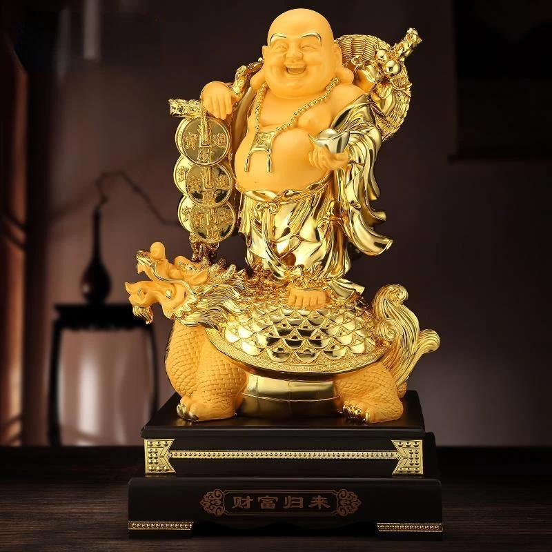 Maitreya Buddha Ornaments Living Room Wine Cooler Big Belly Smiling Buddha Office Decor House Fortune Craft Gifts