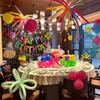 Colorful Dopamine Birthday Balloons and Backdrop for Kids' Party