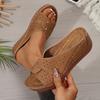 Fashion In the Summer of 2025, Roman-style, Simple, Large-sized, European and American Thick-soled Slippers for Cross-border Wear