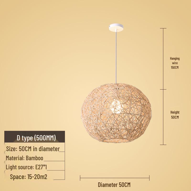 Creative Bamboo & Rattan Pendant Light for Bedroom, Japanese Restaurant, or Teahouse