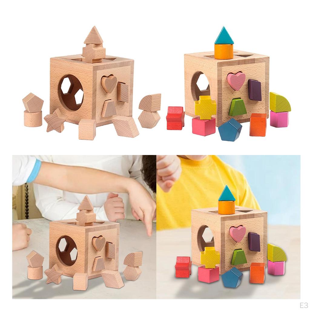 Shape Recognition Toy for Toddlers with Sorting Box And Geometric Blocks