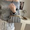 Retro Gestreifte Schultertaschen für Damen Lässig Einfach Damen Phe Umhängetasche Muschel Tasche Kontrastfarbe Damen Ketten Handtaschen Geldbörse
