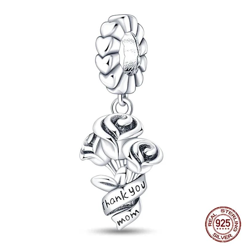 925 Silver Fashion Camera Coffee Cup Flower Charms Beads Fit 925 Original Bracelet DIY Birthday Jewelry Making for Women