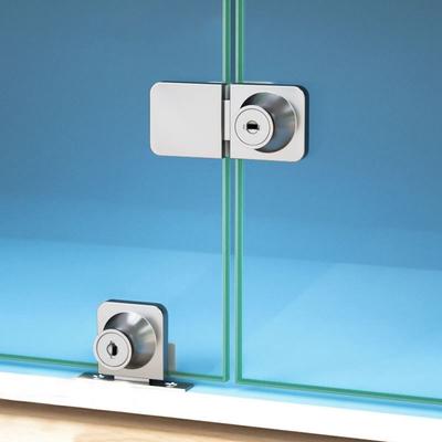 Double Open Sliding Stainless Steel Glass Door Lock Cabinet Door Lock Lockset Cabinet Display Lock