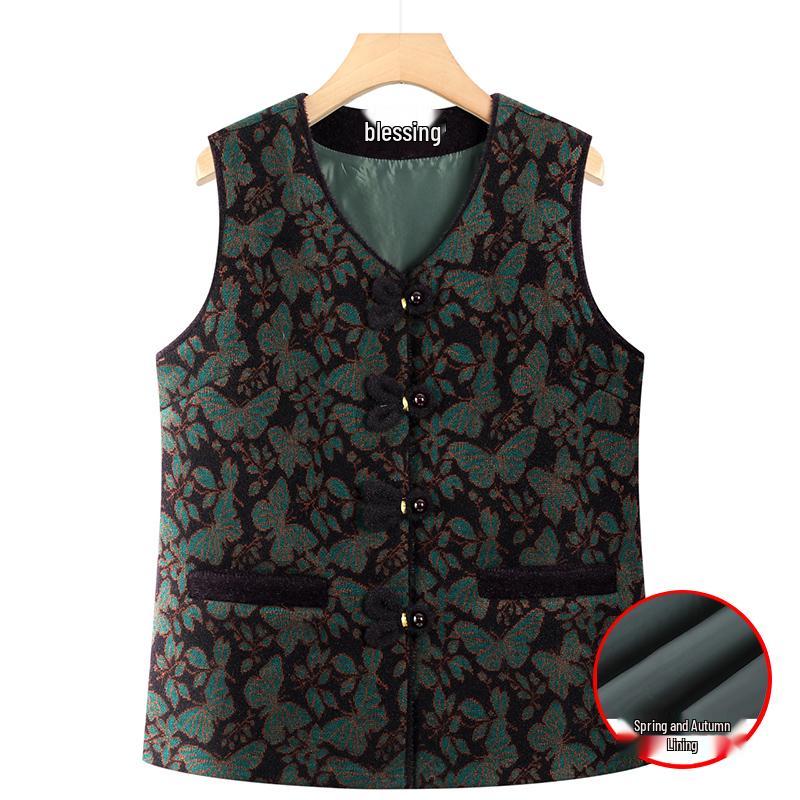 

Grandma-Style Warm Vest Cape for Middle-Aged & Elderly Women - Autumn/Winter Wear 3XL (115-130 jin)