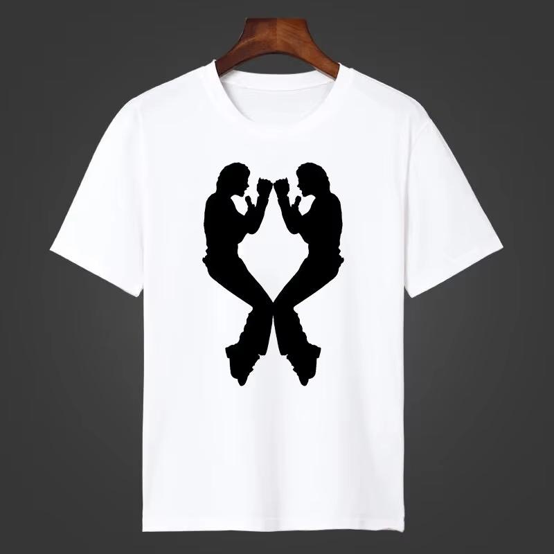 Michael Jackson Short Sleeved Unisex Women Tshirt MJ Fan Casual Wear Couple Outfit Adults Cotton T Shirt