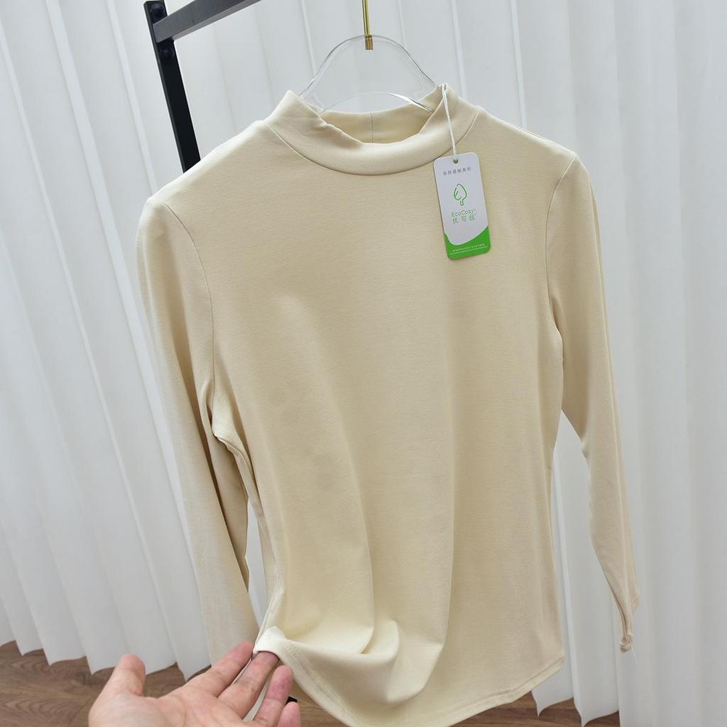 Ecoco Women's Mid-Neck High-Density Autumn Bottoming Shirt