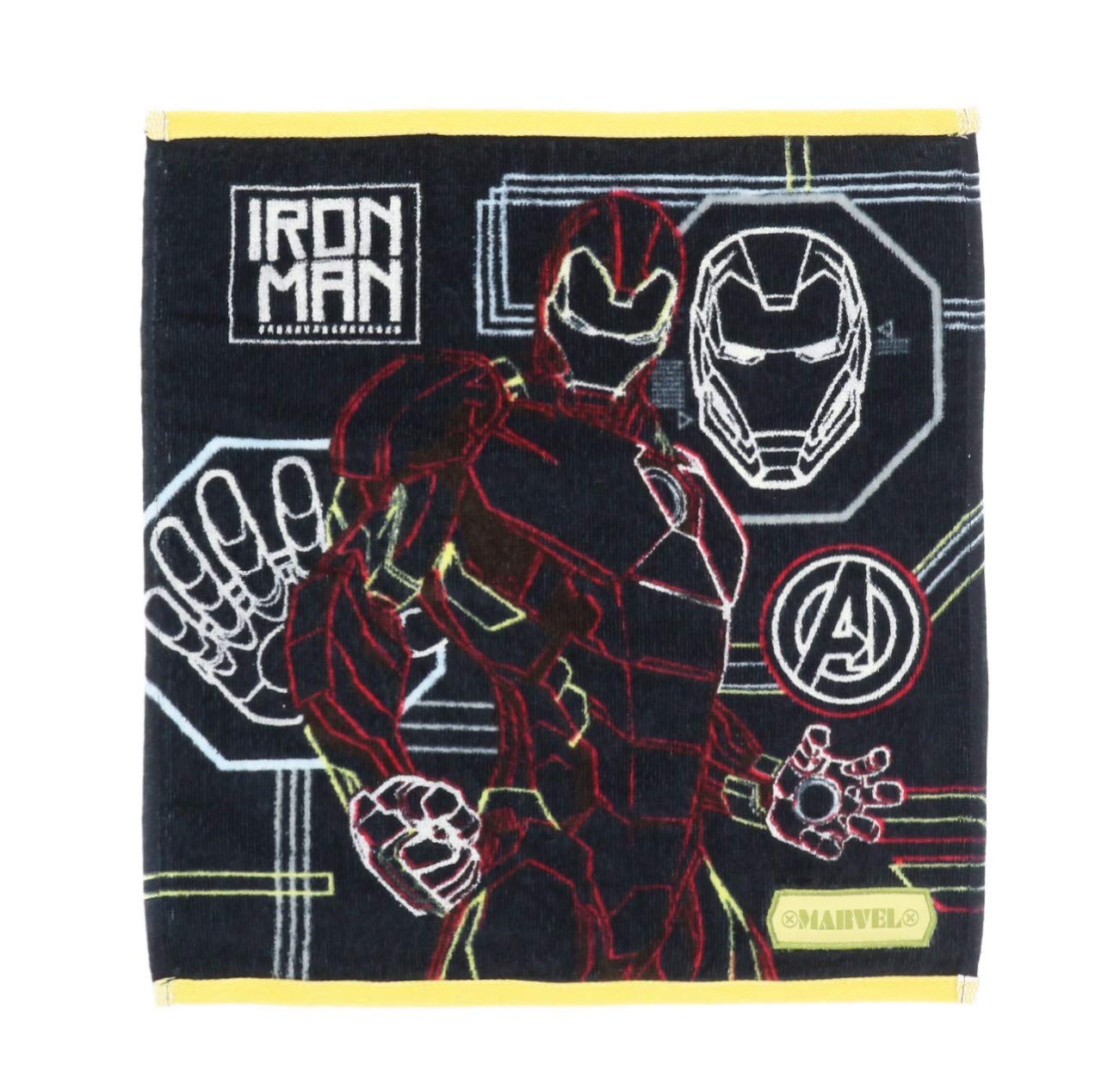 Marushin Hand Towel Marvel Iron Man 34 x 36cm Electrical Cotton Print 2505022300 100% Glow-in-the-Dark