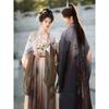 Hanfu-Paaranzug im Stil der chinesischen Wei- und Jin-Dynastie mit Kreuzkragen