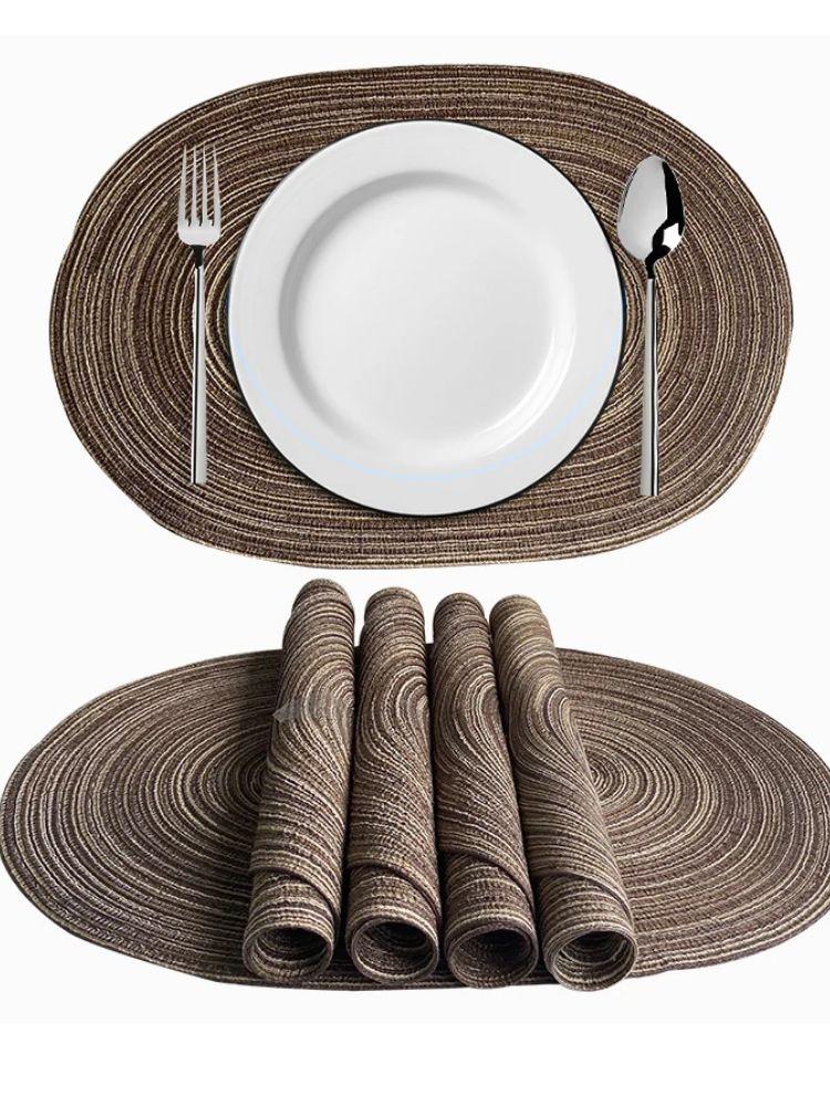 Oval Braided Placemats Oversized Washable Placemats for Kitchen Dining Table Christmas Halloween Woven Non-Slip Place Mats