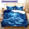 3PC Custom Name Wolf Dragon Night Bedding Set Duvet Cover Closure Includes 1 Duvet Cover & 2 Pillowcases for Bedroom