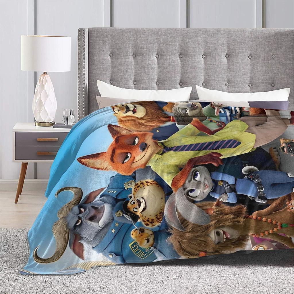 Anime Zootopia Cartoon Blanket  Soft Warm Comfortable Plush Throw Blanket For Home Decor Travel Flannel Bedspread Bed Cover
