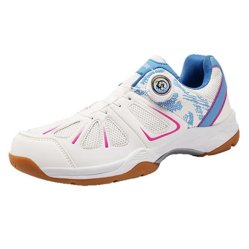 9107 Chaussures Hommes Femmes Boucle Rotative Badminton Basse Top Tennis de Table Maille Sports