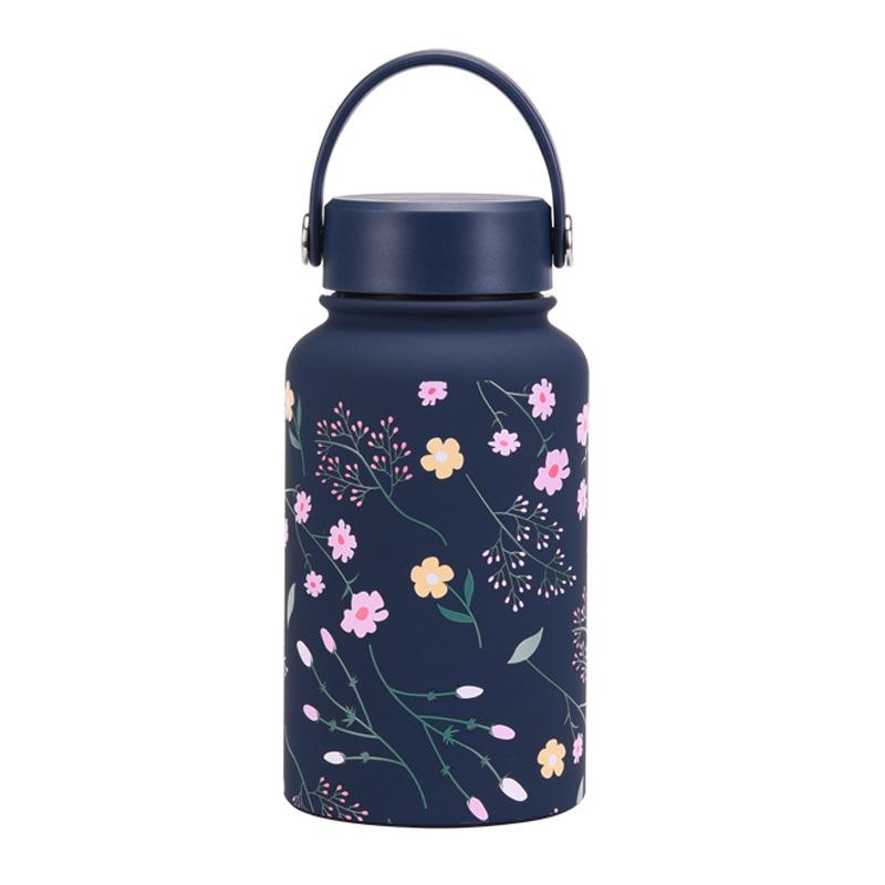 650Ml Thermos Cup Wide Mouth Portable Vacuum Children'S Student Sports Kettle Outdoor Printing Water Cup