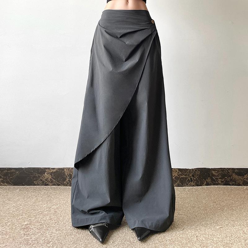 Autumn New Women's Solid Color Fashion High Waist Loose Casual Wide Leg Pants