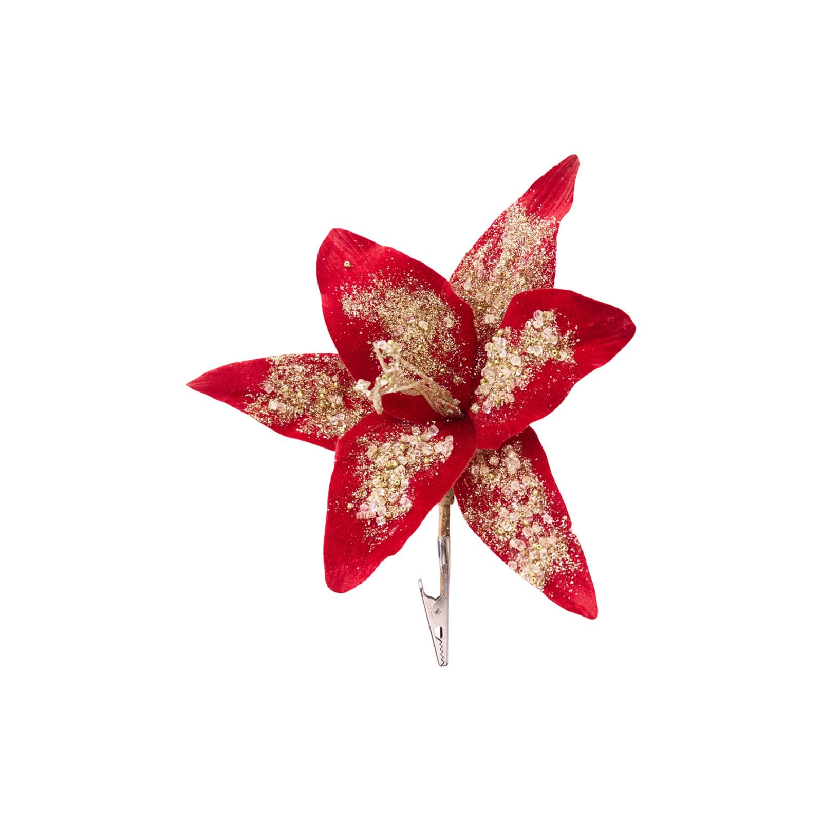 

Magnolia Artificial Christmas Flowers, Christmas Tree Garland New Year Party Wedding Decoration One Size червоний