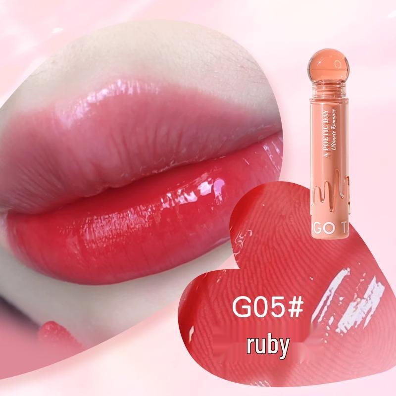 

GoGoTales Little Pink Ball Lip Gloss - Long-Lasting, Non-Sticky, Water-Light Mirror Finish for Female Students.