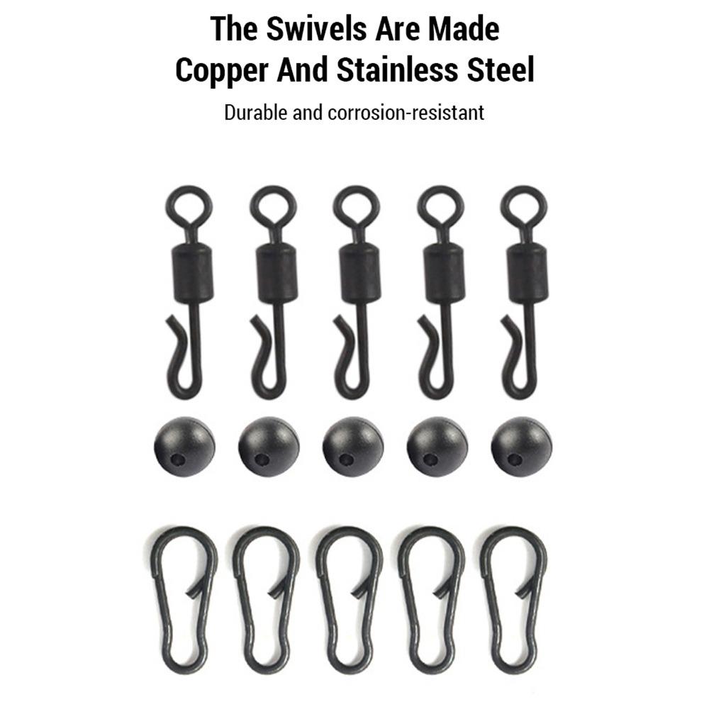 25PCS with Swivels Carp Fishing Kit Anti-Tangles Sleeves Fishing Terminal Tackle Kit  Carp Fishing