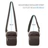 Men Top Grain Crazy Horse Leather Crossbody Bag Multi-Zipper Pockets Vintage Texture