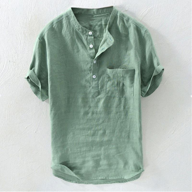 Men's Loose Casual Green Half Sleeve Summer T-Shirt