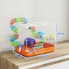 Hamster Cage, 2-Level, Tunnel, Water Bottle, Wheel, House, Ladders, 46 x 30 x 37 cm, Orange