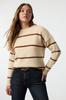 Women's Elegance Style Sweater Stone Boucle Striped Knitwear Sweater