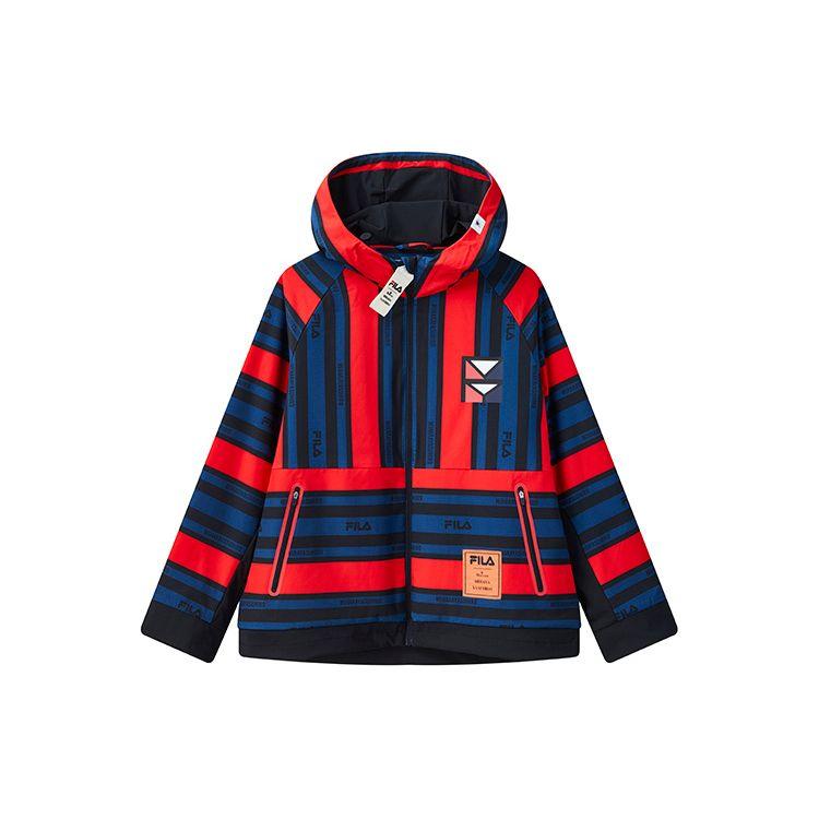 

FILA Mihara Yasuhiro Collaboration Series Sports Striped Print Windbreaker Jacket Men Jacket Red Navy F71M118702F-RD XL