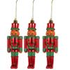 3Pcs Christmas Nutcracker Hanging Pendant Bright Plastic Ornament Xmas Tree Decor Charming Holiday Nutcracker Festival