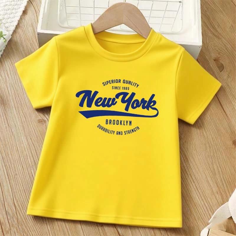 

Подростковая футболка с принтом Нью-Йорка Летняя Повседневная Модная Харадзюку с круглым вырезом и коротким рукавом Разноцветные Топы Одежда Унисекс 3XL жёлтый