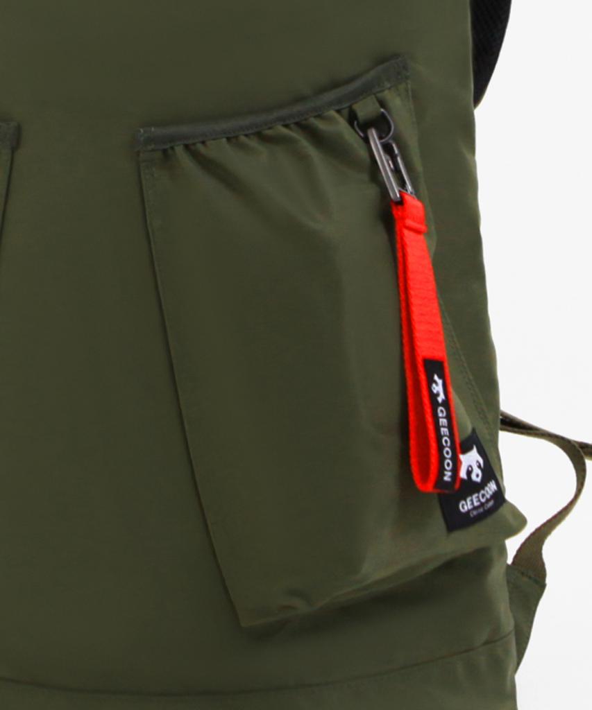 Geecoon Nylon Two-Pocket Rucksack Utility Backpack Gee238-713 Khaki