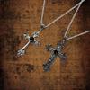 2pcs  Crucifix Pendant Neckchain Gothic Necklace Fashionable Unisex Accessory