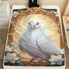 1Pc SacredBird Print Flannel Blanket, High quality Comfortable for All Seasons, Home Decor, Warmth and Comfort, Perfect for Christmas Gifts