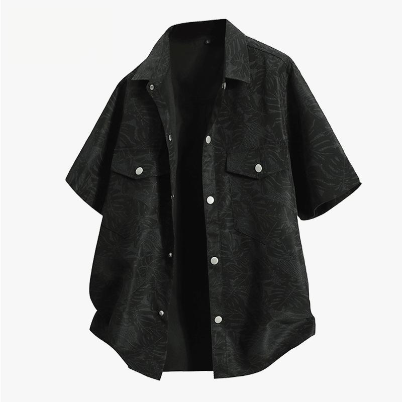 Men's Short Sleeved Shirt, Summer Collar, Inch Shirt, Loose Oversized Shirt