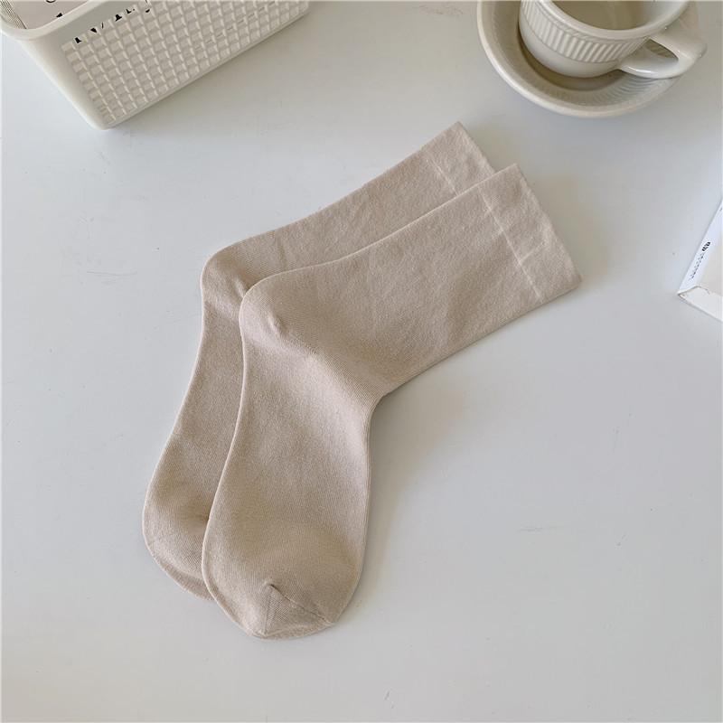 Einfarbige Postpartale Socken, Bonbonfarbene nahtlose Damensocken, Einfarbige Vier-Jahreszeiten-Frotteesocken für Schwangere, Wadenlange Socken