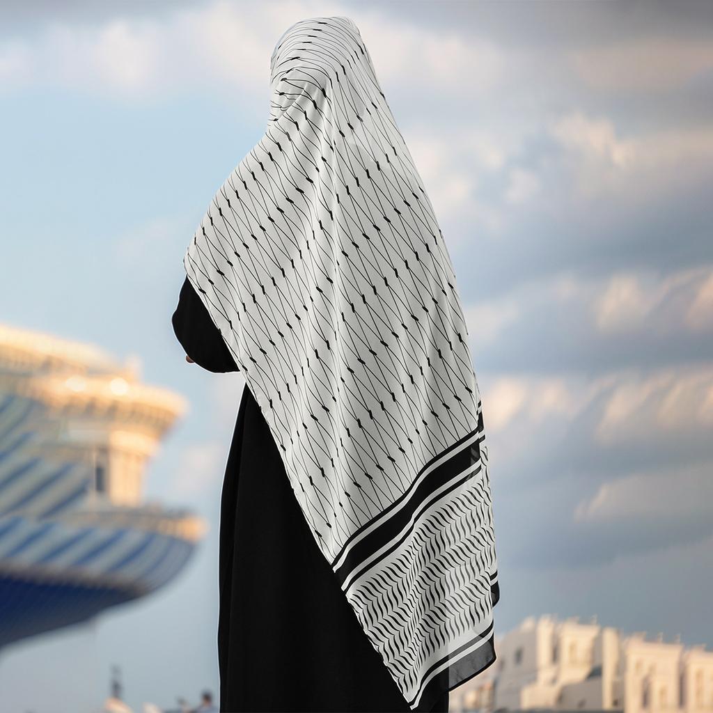 Headscarf Elegant Hijab Full Coverage Event Wear Premium Chiffon Material Stylish Design Breathable Comfortable For Parties