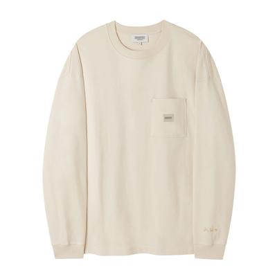 BROMPTON LONDON Basic Solid Long Sleeve T-Shirt - Cream (P253Uts411)