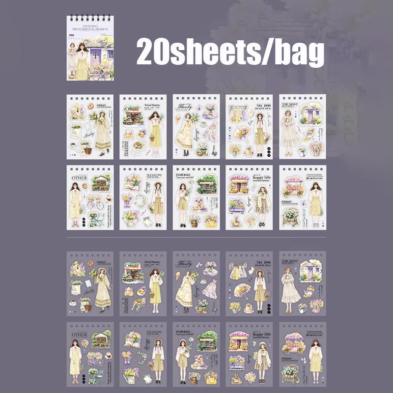 

20 листов/пакет Книга наклеек для карьеры Коллаж Аккаунт Украшение для рук Для офиса Фоторамки Чашка Канцелярская коробка Дневник Снова в школу