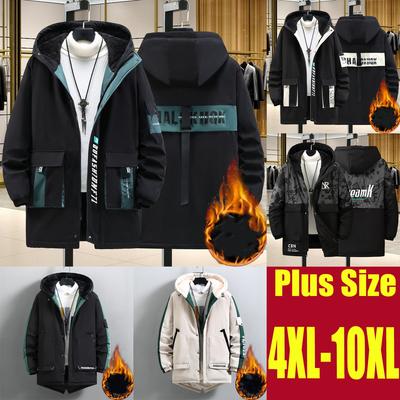 Abrigo de algodón de talla grande para hombre, abrigo de invierno grueso de terciopelo, abrigo extra gordo, abrigo de algodón cálido holgado para hombre gordo 4XL-10XL