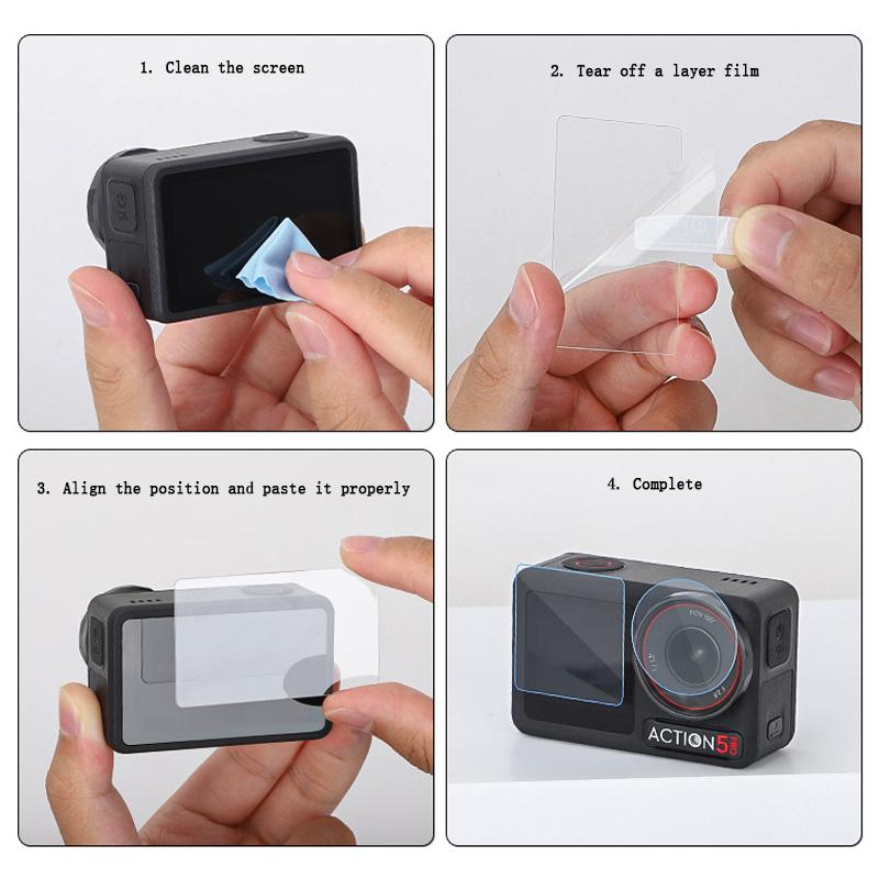 For DJI Osmo Action 5 Pro Tempered Glass Film Screen Protector Lens Tempering Glass Protective Film Camera Accessories