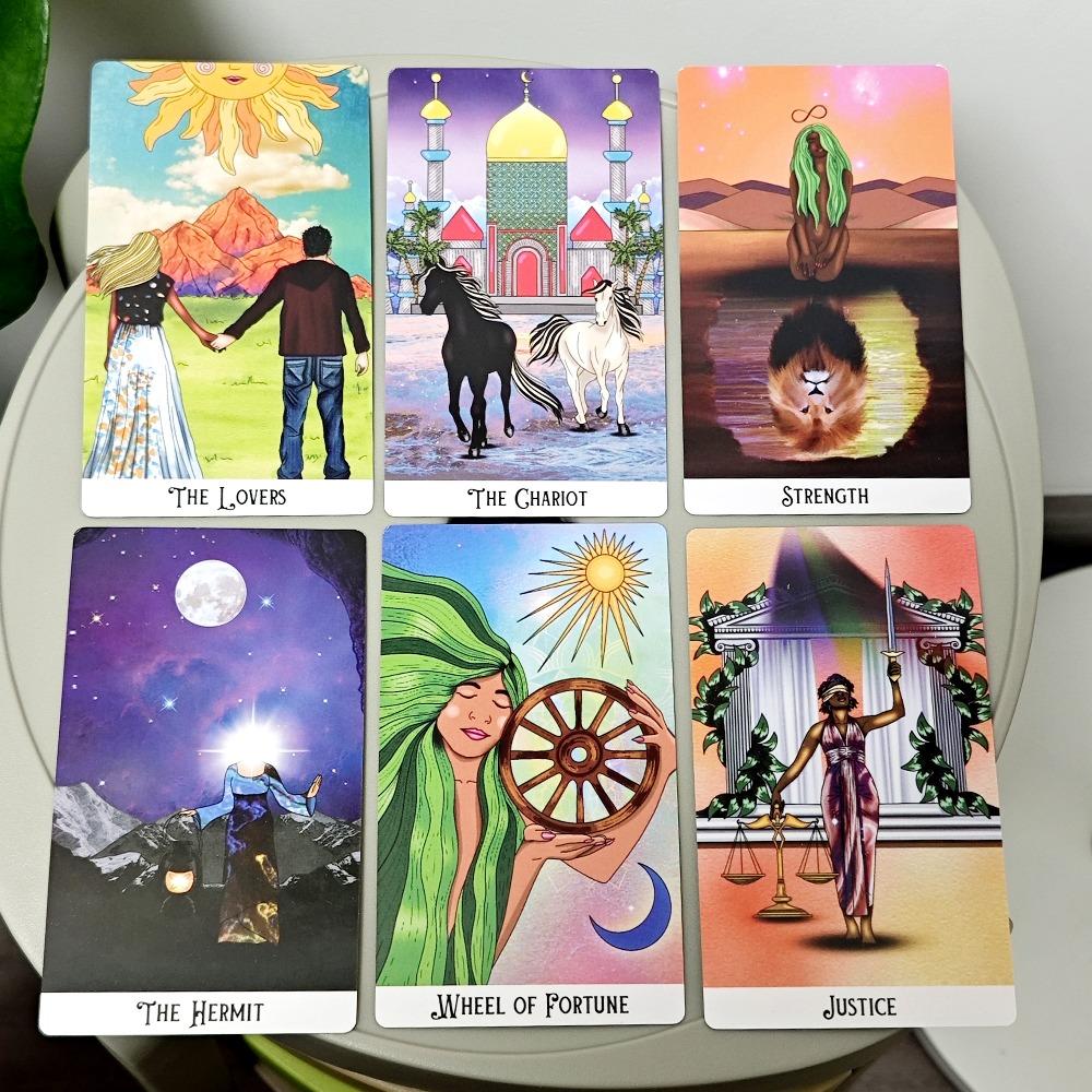 12*7cm Mystic Soul Tarot 78 Pcs Cards with Guidebook - Vibrant Colors Throughout The Deck, To Uplift The Energy of The Reader