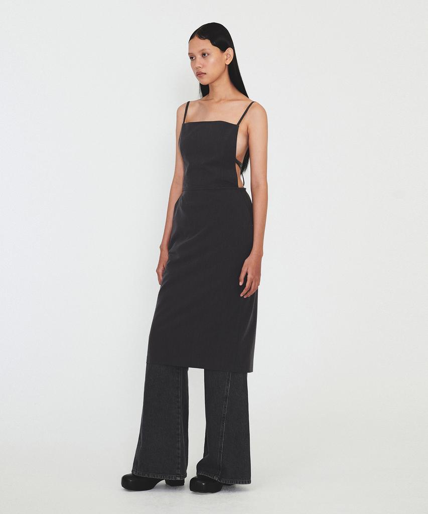 Daiaegeuneol Strap Sleeveless Dress (Dark Gray)