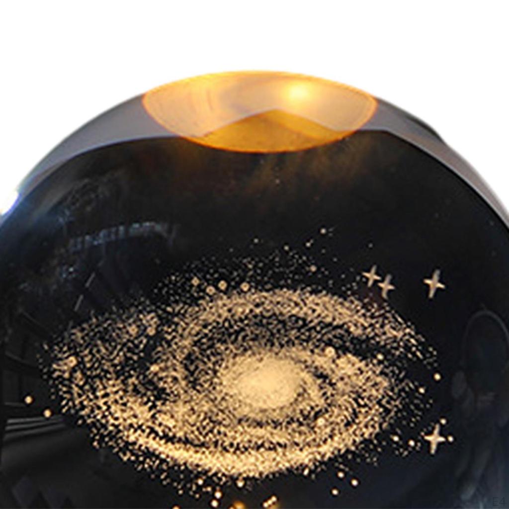 Crystal Ball Night Light Galactic System Nightlight for Living Room Ornament 6cm Round