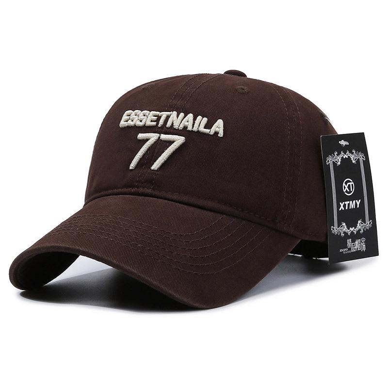 Essetnaila 77 Letter Embroidery Baseball Cap Outdoor Sun Breathable Protection
