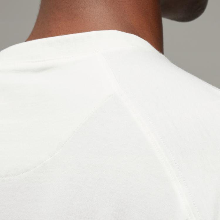 Y-3 Logo Print Crew Neck Long Sleeve Drop Shoulder T-Shirt Unisex T-Shirt White IZ3121