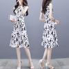 Ice Silk Dress 2026 New Summer Fashion Temperament Waist Thin Printing Sleeveless a Word Medium Length Women's Skirt