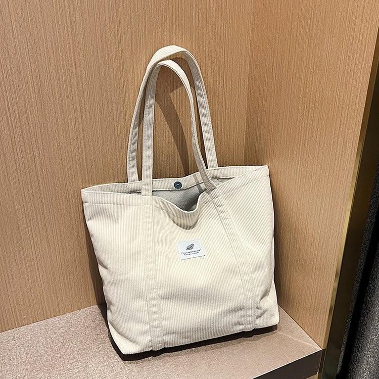 Модная шикарная двухцветная вельветовая женская сумка с вместительным дизайном, идеально подходит для повседневного использования OffWhite