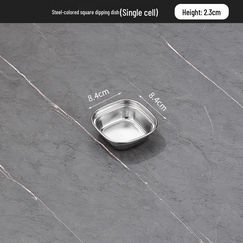 304 Stainless Steel Korean Multi-Compartment Seasoning and Dipping Sauce Dish for Restaurants and Hot Pots