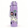 1PC Cartoon Astronaut Floating In Space 750ml Color Plastic Sports Water Bottle Leakproof Flip Straw Lid For Sports Office Home Use